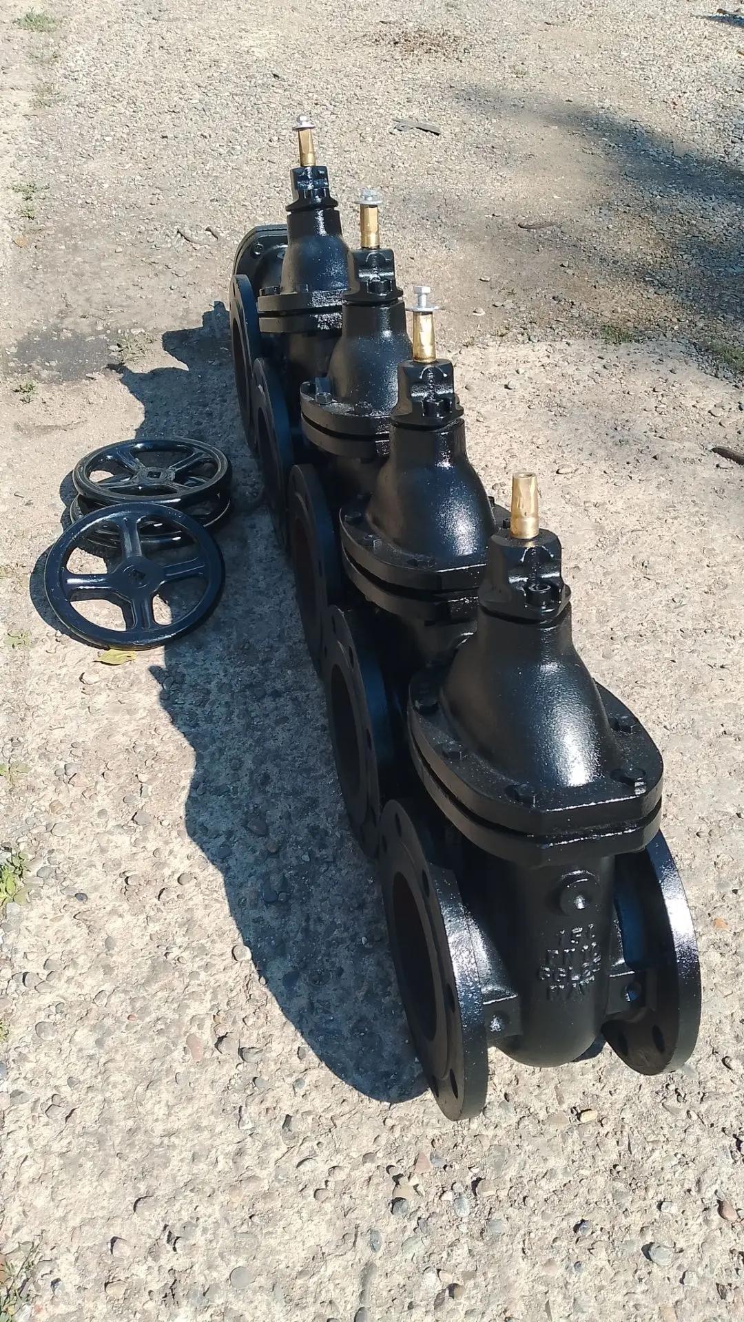 Ду150 Ру10 Задвижка 30ч47бр MAW L210 mm аналог OVENTROP DN150 PN10 чугунная фланцевая  для нефтепродуктов с бронзовыми штоком (шпинделем) и уплотнениями.